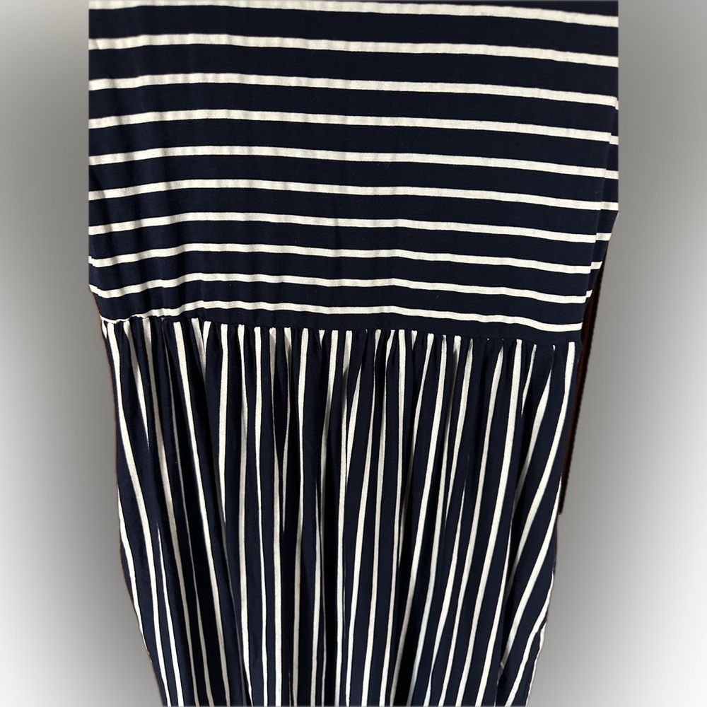 Merokeety Navy Striped Midi Dress Blue White Size M - Picture 2 of 5